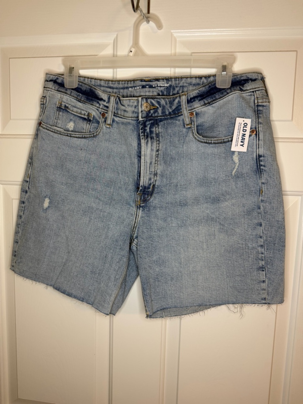 Old Navy Light Blue Distressed Denim Shorts NWT SZ 16 OG Straight